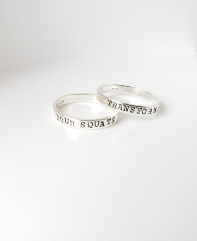Fitness Motivation Ring - Personalized Stacking Ring