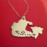 Long Distance Love and Friendship Map Key Chains