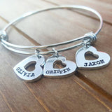 Mommy Heart Shaped Charm Bracelet - Add as many Hearts as you Want!