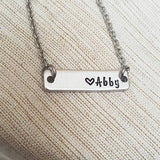 Name Plate Bar Personalized Bar Necklace  - Personalize with Initials, Name or Date