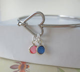 Heart Closure Charm Bracelet - Add Intials and Birthstones