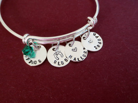 Silver Mommy Charm Bracelet