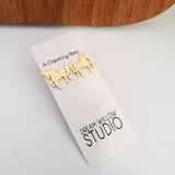 Unicorn Gold Plated Stud Earrings - Stainless Steel Posts
