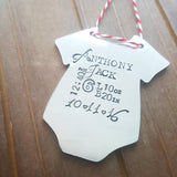 Baby Stats Onesie Ornament - Perfect for Baby's First Christmas