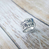 Custom Wrap Ring  - Customize with 2Names, Dates or Initials