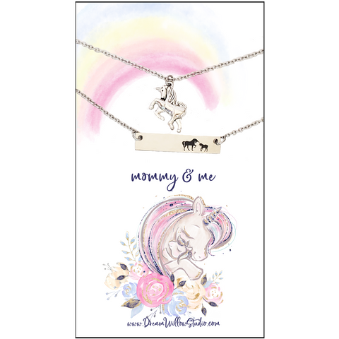 Mommy and Me Unicorn Necklace Set