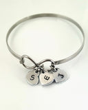Infinity Closure Charm Bracelet - Add Initials Heart Charms and Birthstones