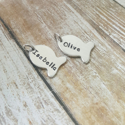 Add a Hand Stamped Fish Charm