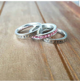 Personalized Name and Date Stacking Ring