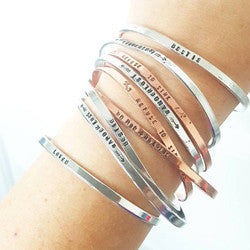 Personalized Cuff Bracelet - 1/8 inch Perfect For Stacking - 3 colours - New
